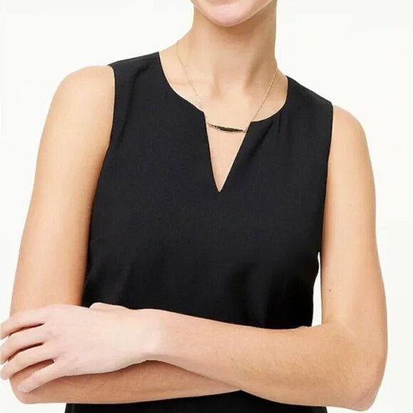 J. Crew Sleeveless Split Neck Suiting Dress Black Size 12 NWT - Picture 2 of 10
